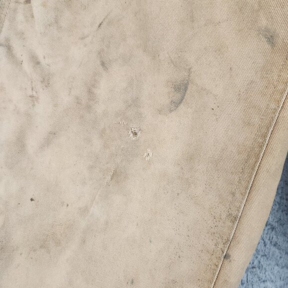 Vtg Carhartt Double Knee Bib Overalls Mens 40 Unlined Canvas 90's Work Distress - Picture 14 of 16